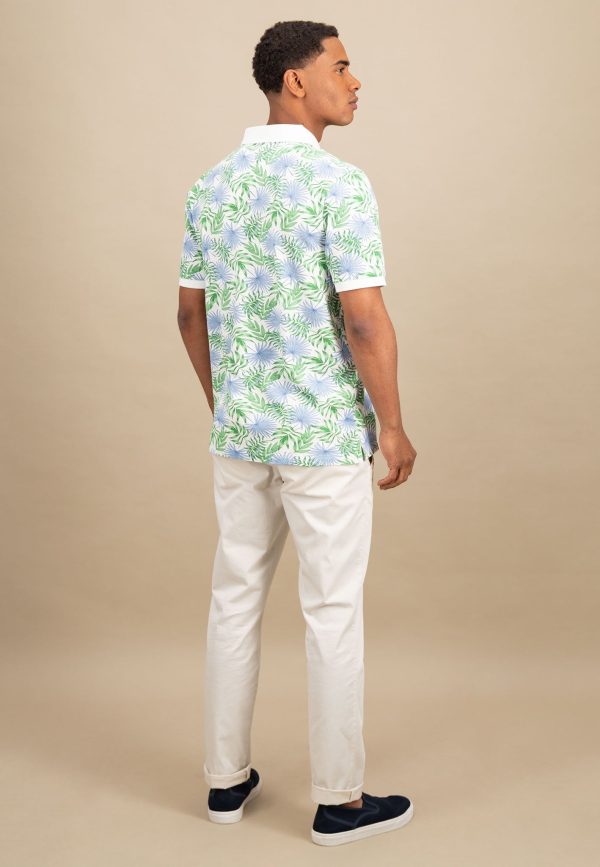 Poloshirt aus Baumwolle mit botanischem Print Verkauf – Bild 3
