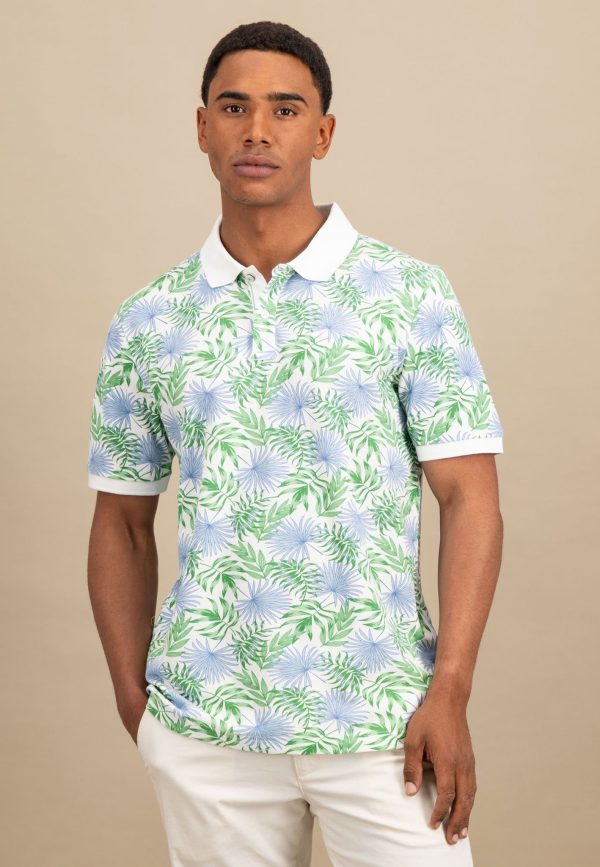 Poloshirt aus Baumwolle mit botanischem Print Verkauf