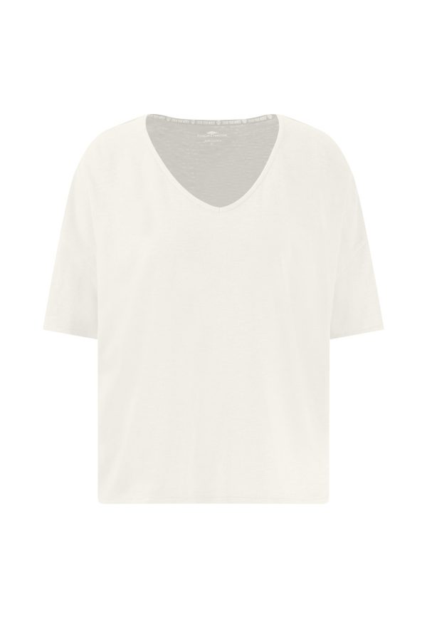 T-Shirt aus Baumwolle mit V-Ausschnitt Angebot – Bild 5