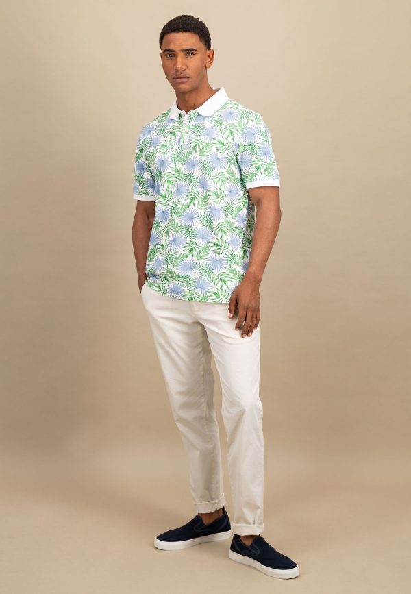 Poloshirt aus Baumwolle mit botanischem Print Verkauf – Bild 4