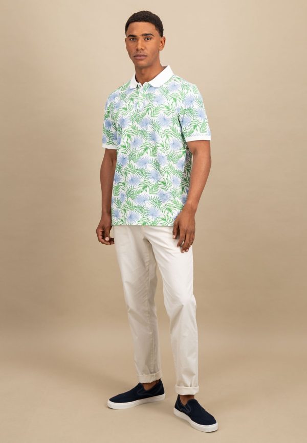 Poloshirt aus Baumwolle mit botanischem Print Verkauf – Bild 2