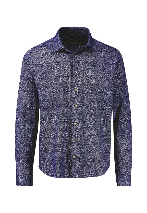 Hemd mit Kentkragen und Alloverprint Im Angebot