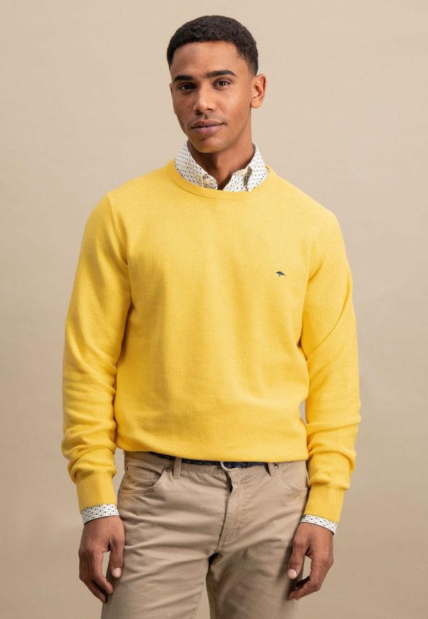 Pullover aus Baumwolle mit Rundhalsausschnitt Im Angebot