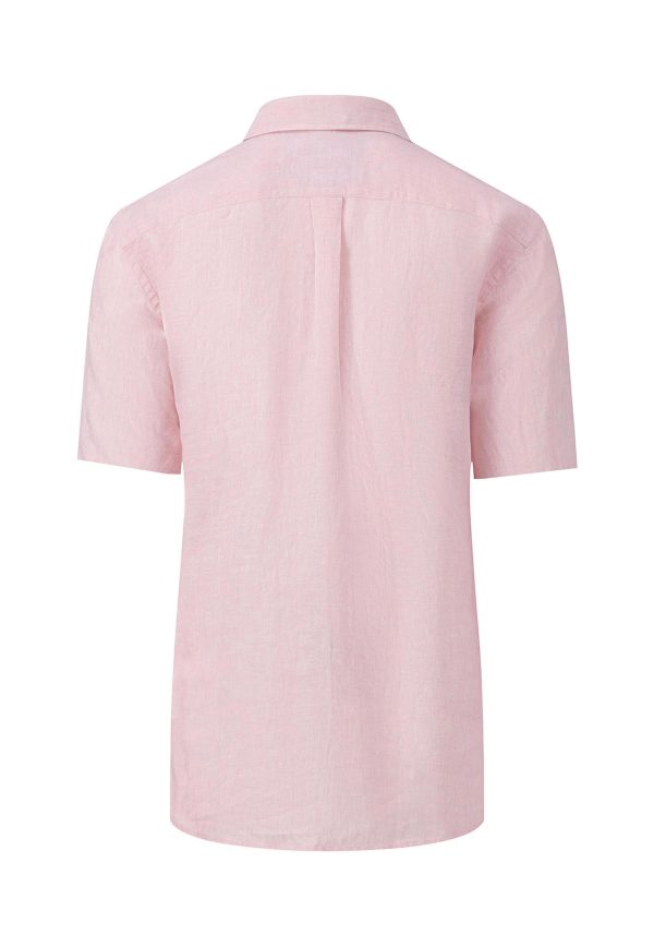 Leichtes Halbarm-Leinenhemd mit Button-Down-Kragen Zu verkaufen – Bild 2
