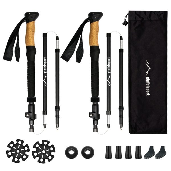 Faltbarer Carbon Wanderstock mit Korkgriff Rabatt
