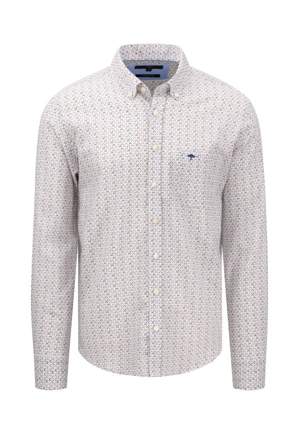 Gemustertes Baumwollhemd mit Minimal-Print und Button-Down-Kragen Jetzt online – Bild 3