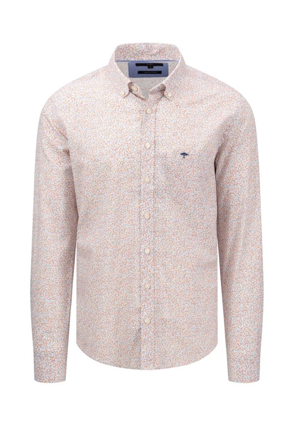 Gemustertes Baumwollhemd mit Minimal-Print und Button-Down-Kragen Jetzt online – Bild 5