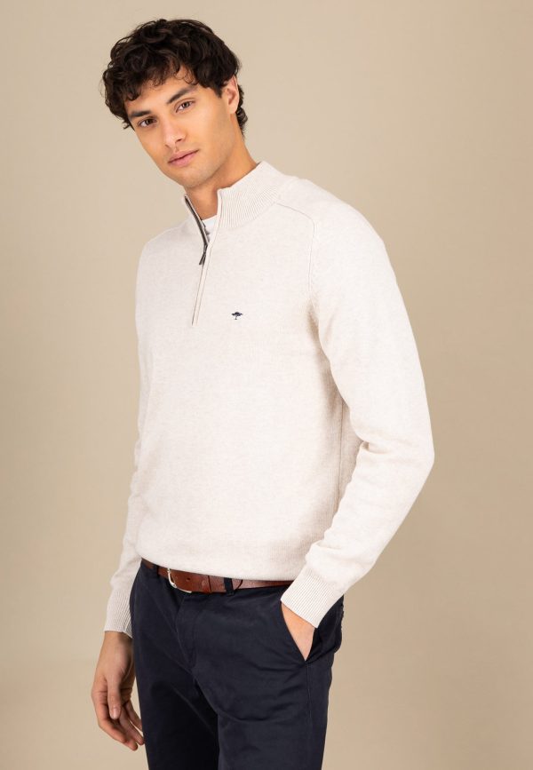 Pullover aus Baumwolle mit Troyer-Kragen Angebot