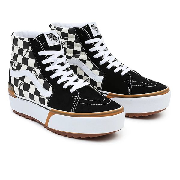 VANS SK8-HI Stacked black white Checkerboard VN0A4BTWVLV Schn?ppchen