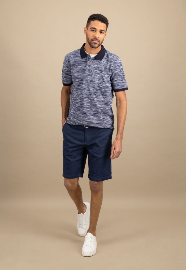 Poloshirt aus Baumwolle meliert mit Kontrastdetails Zu verkaufen – Bild 2