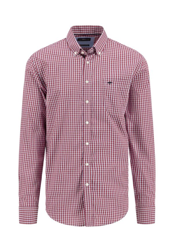 Fein kariertes Hemd aus Baumwolle mit Button-Down-Kragen Mode – Bild 5