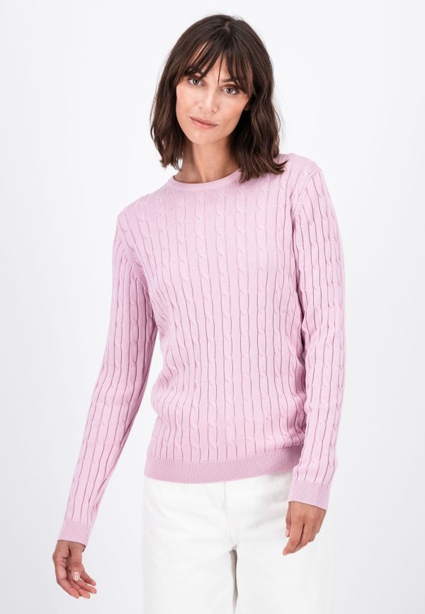 Pullover aus Baumwolle mit Zopstrickmuster Rabatt