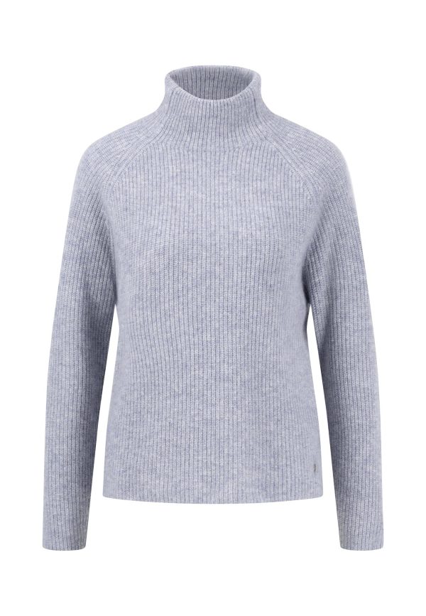Rippstrickpullover aus Kaschmir mit Rollkragen Mode
